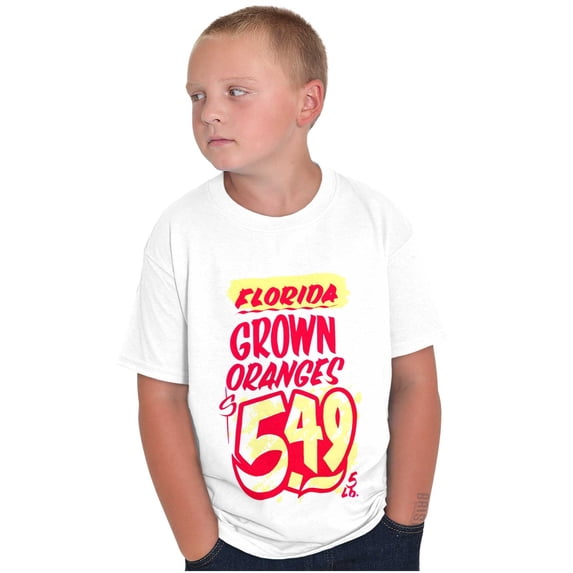 Florida Grown Oranges Food Poster Crewneck T Shirts Boy Girl Teen Brisco Brands X