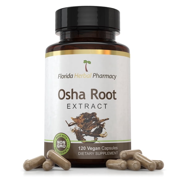 Florida Herbal Pharmacy, OSHA Root Extract Capsules 10:1 (120 Capsules) 500 mg per Capsule, 1000 mg Serving