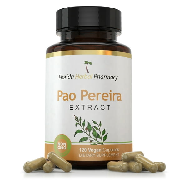 Florida Herbal Pharmacy, Pao Pereira Bark Extract Capsules 10:1 (120 Capsules) 500 mg per Capsule, 1000 mg Serving