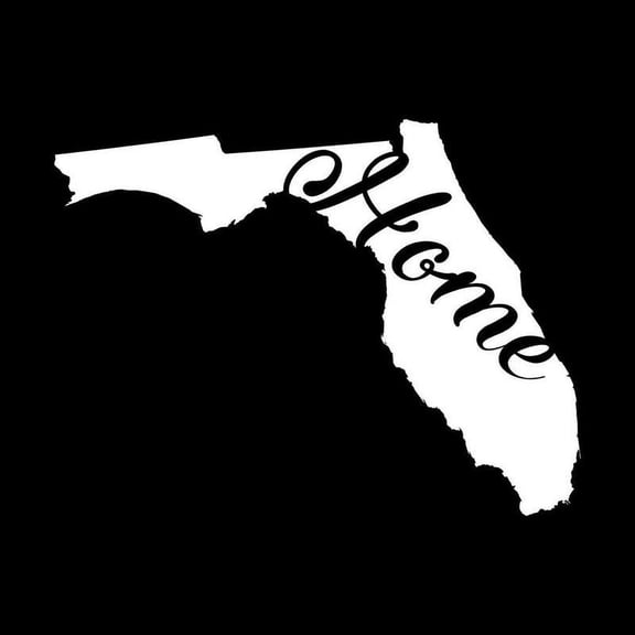 Florida Home State Vinyl Decal Sticker | Cars Trucks Vans Walls Windows Laptops Cups | White | 5.5 X 4.1 | KCD1932