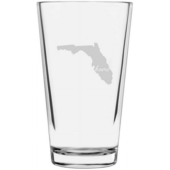 Florida Home States Etched 16oz Libbey Pint Glass