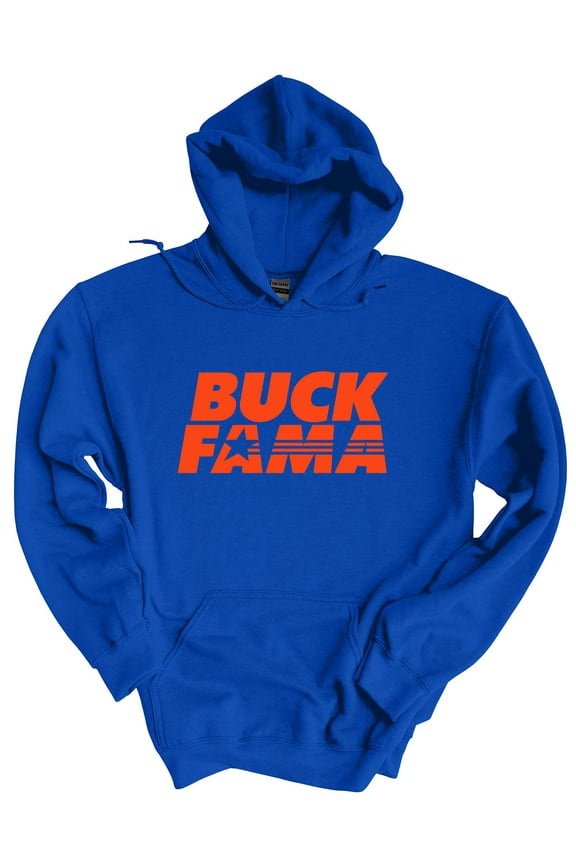 Florida Hoodie Football Team Color Blue and Orange Florida Buck Fama Funny Gator Mens Hooded Sweatshirt-Royal Blue-small