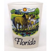 Florida Horses Frosted Collectors Souvenir shot glass
