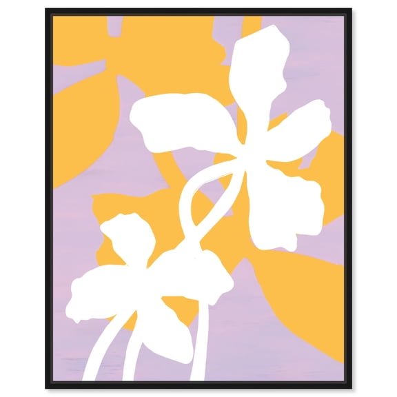 Florida I Canvas Muted Plants Flowers Abstract Wall Art by Art Remedy, Black Frame, 16" x 20"