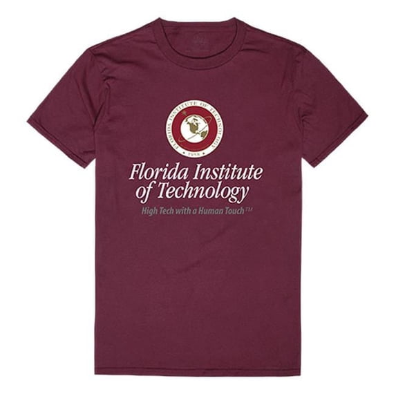 Florida Institute of Technology Men Institutional T-Shirt, Maroon White - Medium