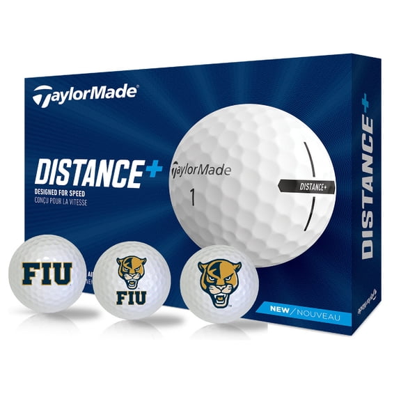 Florida International University Panthers Logo Edition Officially Licensed NCAA Taylormade Distance+ Golf Balls 12-Pack (Dozen)