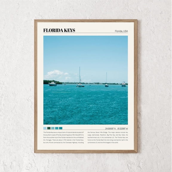 Florida Keys Photo Travel Art Poster , Poster Print Only