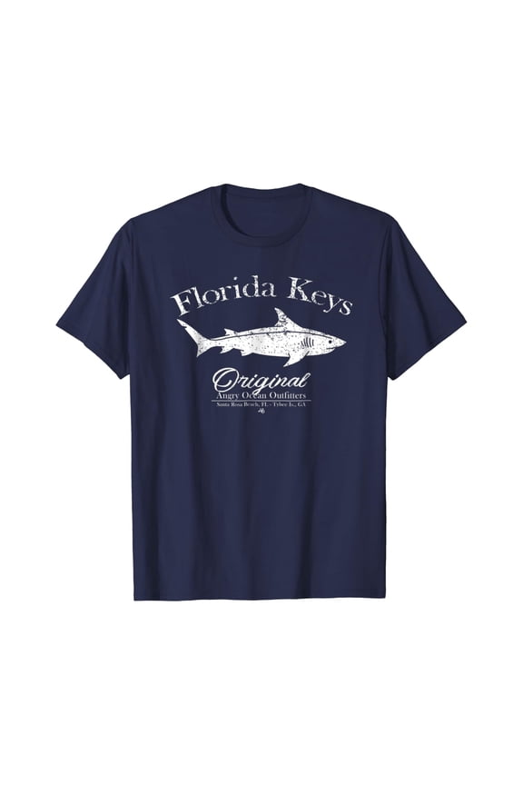 Florida Keys T Shirt Shark Key West Marathon Key Largo Tee