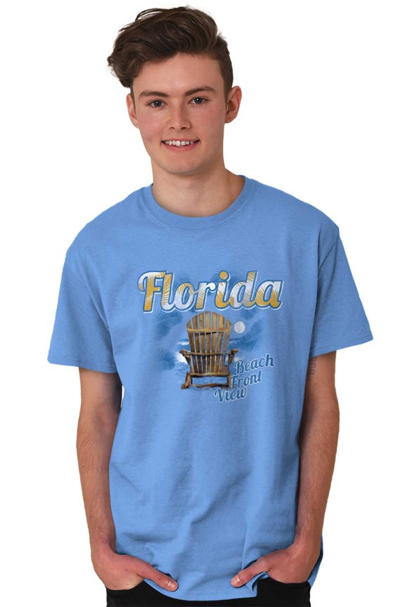 Florida Lounge Chair Beachfront View Plus Size Crewneck Graphic Tee Shirt Brisco Brands 2X
