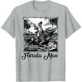 thumbnail image 1 of Florida Man Riding Alligator Funny Vintage Souvenir Softstyle Unisex T-Shirt,Sport Grey Color,Size 2XL, 1 of 5