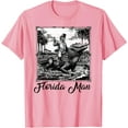 thumbnail image 1 of Florida Man Riding Alligator Funny Vintage Souvenir Softstyle Unisex T-Shirt, 1 of 5