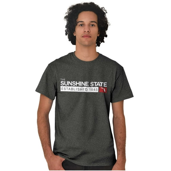 Florida Map State Shape Established Men's Graphic T Shirt Tees Brisco Brands X