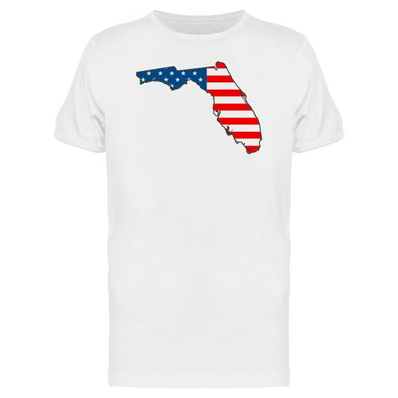 Florida Map With The Flag Tee Men's -Image by Shutterstock