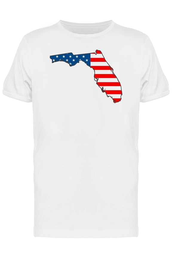 Florida Map With The Flag Tee Men's -Image by Shutterstock