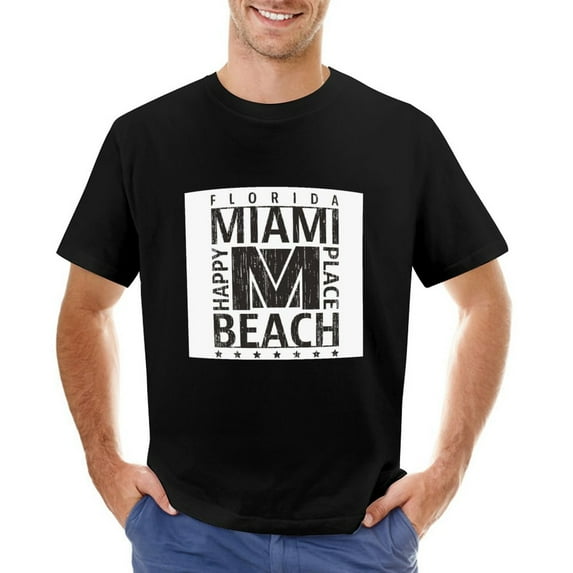 Florida Men’s Graphic T-shirt Vintage Short Sleeve Sport Tee Black 4XL