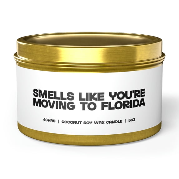 Florida Moving Away Friend Family Tin Candle Gift Decor Vanilla Coffee