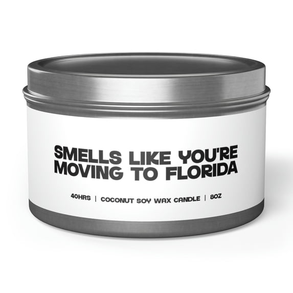 Florida Moving Away Friend Family Tin Candle Gift Decor Vanilla Coffee