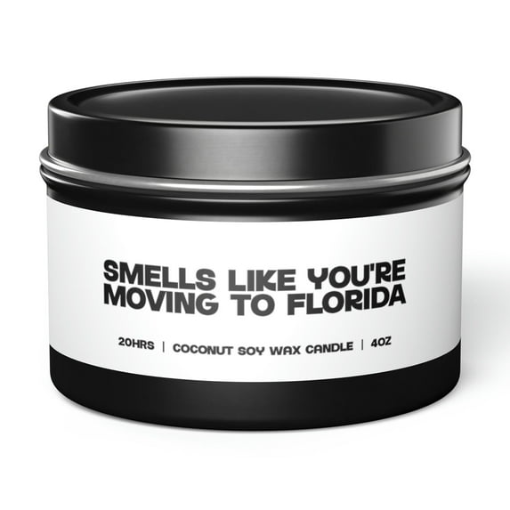Florida Moving Away Friend Family Tin Candle Gift Decor Vanilla Coffee