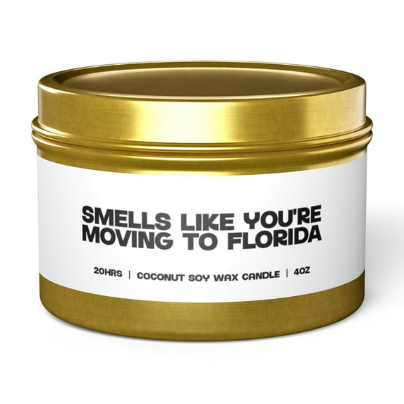 Florida Moving Away Friend Family Tin Candle Gift Decor Vanilla Coffee