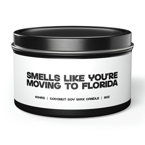 Florida Moving Away Friend Family Tin Candle Gift Decor Vanilla Coffee