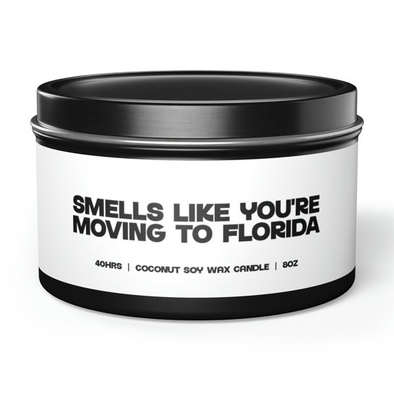 Florida Moving Away Friend Family Tin Candle Gift Decor Vanilla Coffee