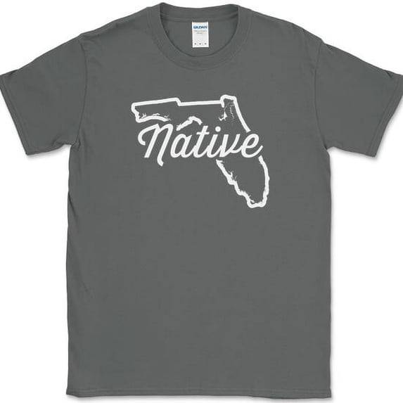 Florida Native T-Shirt Funny Humor State Pride Location Gift Tee - Charcoal, S