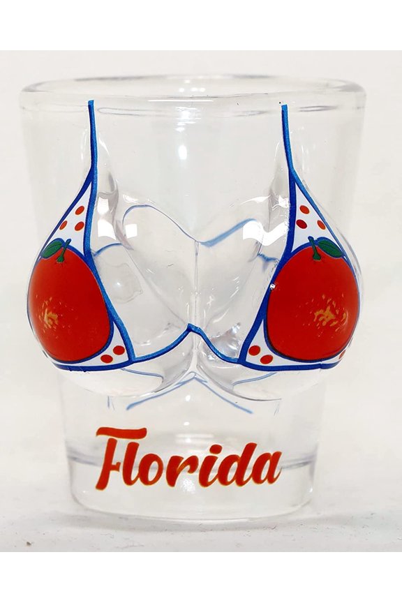 Florida Oranges Bikini Bust 3D Shot Glass