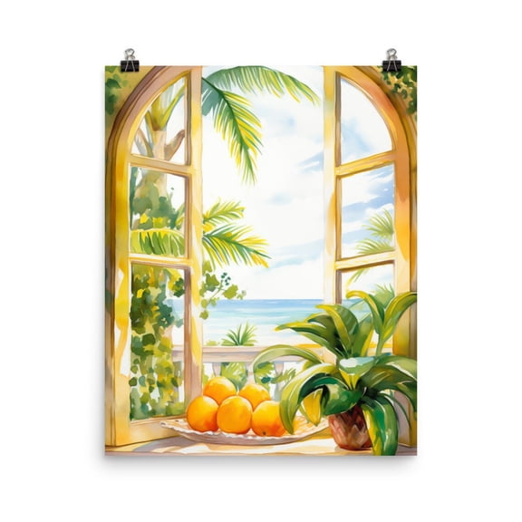Florida Oranges Print, Tropical Fruit Wall Art, Kitchen Decor, Florida Travel Poster, Citrus Artwork, Sunshine State Home Decor Home Decor #4014, Unframed Poster Size 24x36