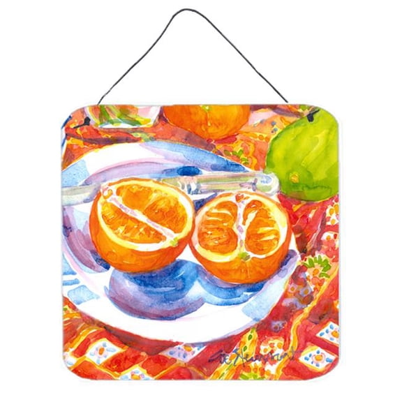 Florida Oranges Sliced For Breakfast Aluminium Metal Wall Or Door Hanging Prints