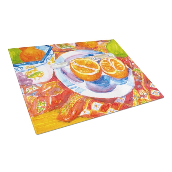 Florida Oranges Sliced for breakfast Glass Cutting Board Large