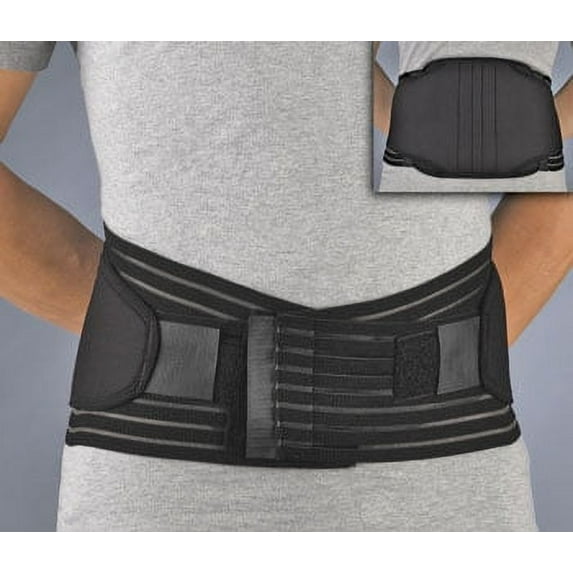 Florida Orthopedics 9" Neoprene Lumbar Sacral Back Support, Black - Large 37-40in