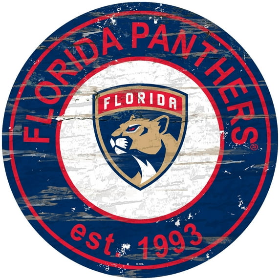 Florida Panthers 24'' x 24'' Distressed Round Sign