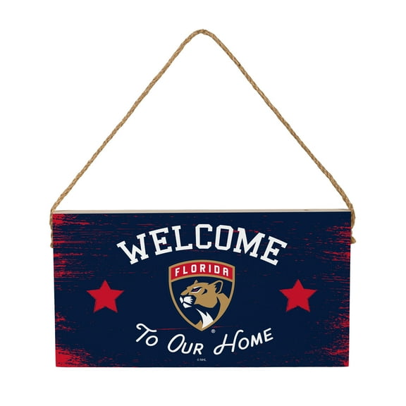 Florida Panthers 6" x 11" Welcome Home Wood Wall Sign with Rope Hanger
