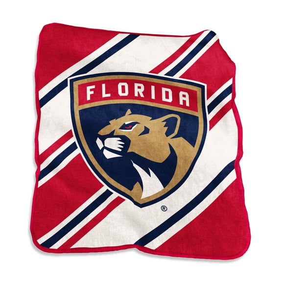 Logo Brands Florida Panthers 50" x 60" Raschel Stripe Throw Blanket