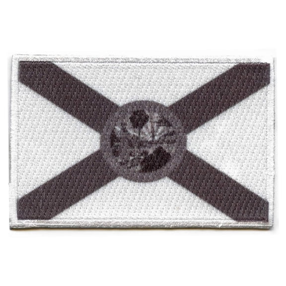 Florida Patch State Flag Grayscale Embroidered Iron On