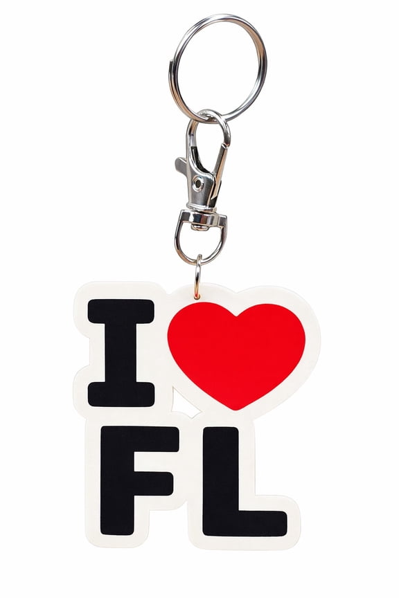 Florida Pride Keychain with Lobster Clasp, Thermoplastic Polyester, Made in USA