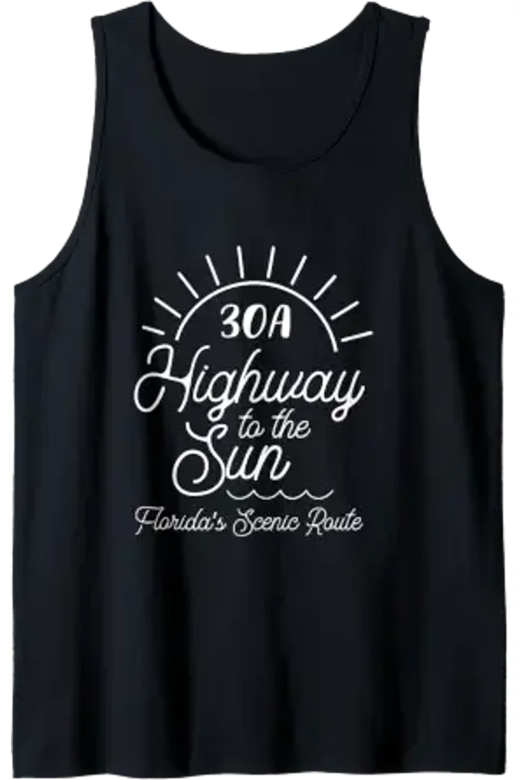 Florida Route 30A Highway To The Sun Spring Break Tank Top Size S-3XL