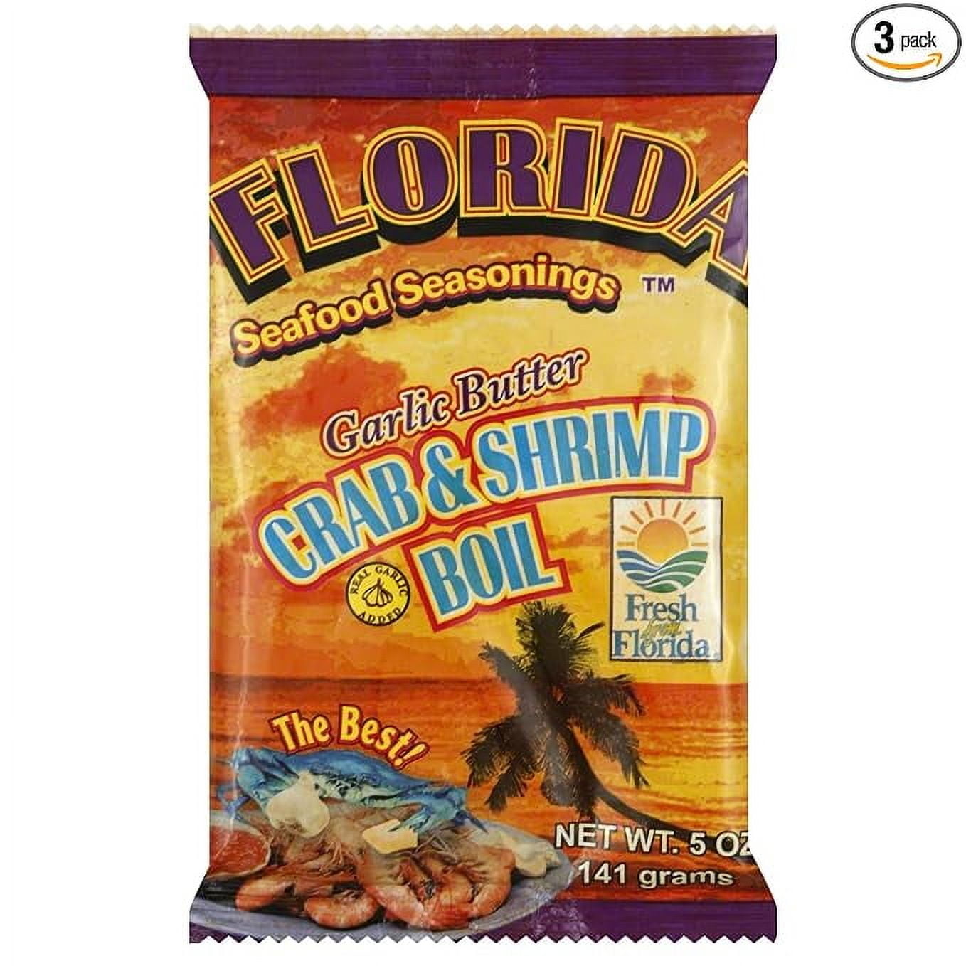 Florida Seafood Seasonings Crab & Shrimp Boil Garlic Butter 5 oz (3 Pack)