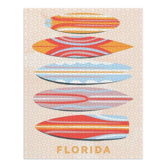 Florida, Secret Surf Spot Collection, Surfboards (1000 Piece Puzzle, Size 19x27, Challenging Jigsaw Puzzle for Adults and Family, Made in USA)