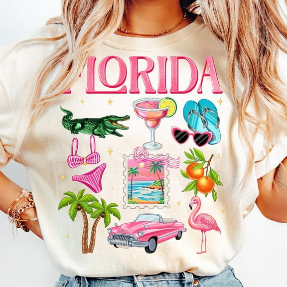 Florida Shirt, Florida Shirt, Florida Beach Clipart, Summer Vacation Shirt, Retro Florida Aesthetic, Tropical Travel Design, Miami Vacation Shirt