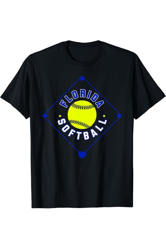 Florida Softball Vintage Mens Team Retro Softball Fan T-Shirt Size S-5XL