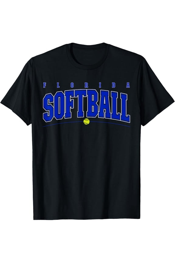 Florida Softball Vintage Mens Team Retro Softball Fan T-Shirt Size S-5XL