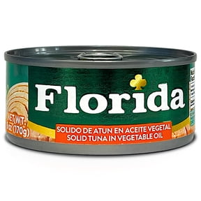 Florida Solido de Atun En Aceite Vegetal | Peruvian Solid Tuna In Vegetable Oil Can 6 oz