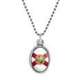 thumbnail image 1 of Florida State Flag Antiqued Oval Charm Pendant with Chain, 1 of 3
