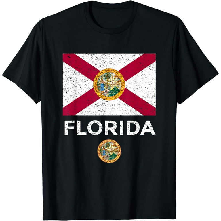 State Of Florida Flag Fun Cool Vintage Distressed T-Shirt State Of Florida Flag Fun Cool Vintage Distressed T-Shirt
