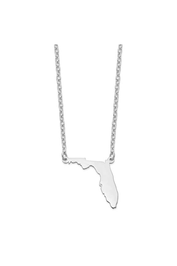 Sterling Silver/Rhodium-plated Florida State Necklace