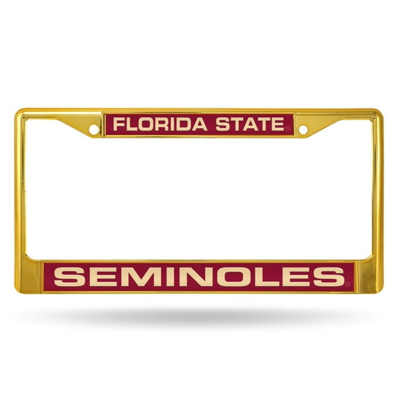 Florida-State-Seminole's Gold Painted Metal Laser Cut License Plate Frame