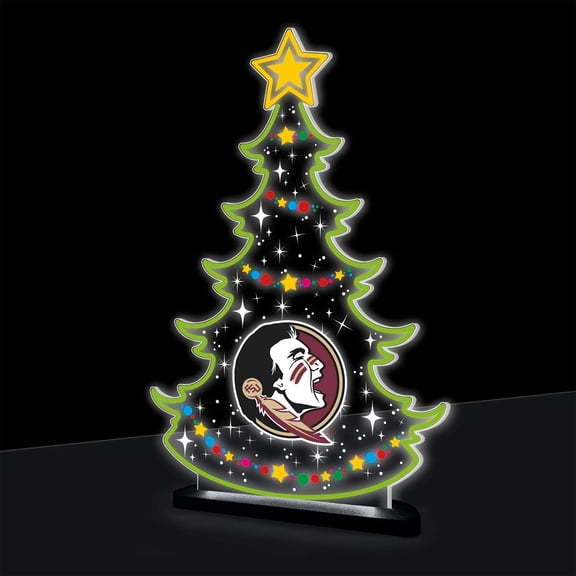 Florida State Seminoles 10" LED Tabletop Christmas Tree Desklite Sign