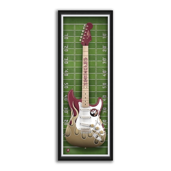 Florida State Seminoles 14" x 37" Electric Guitar Framed Art Print