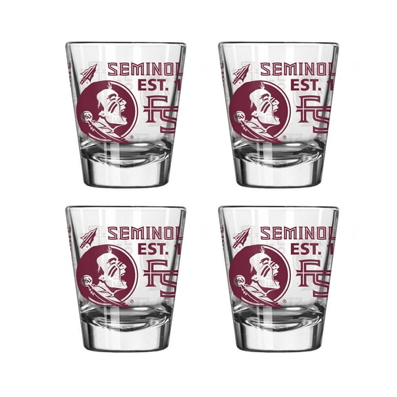 Logo Brands Florida State Seminoles 4-Pack 2oz. Shot Glass Set